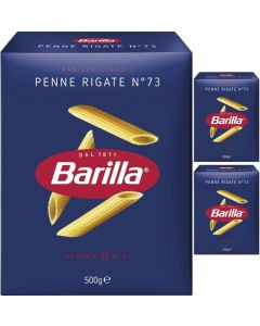 Barilla Penne Rigate Nr. 73 500 g – italienische Pasta mit Rillen für perfekten Saucenhalt