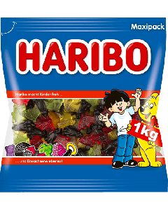 Haribo Vampire 1kg mit Fruchtgummi-Flügeln und süß-würzigen Lakritzkörpern