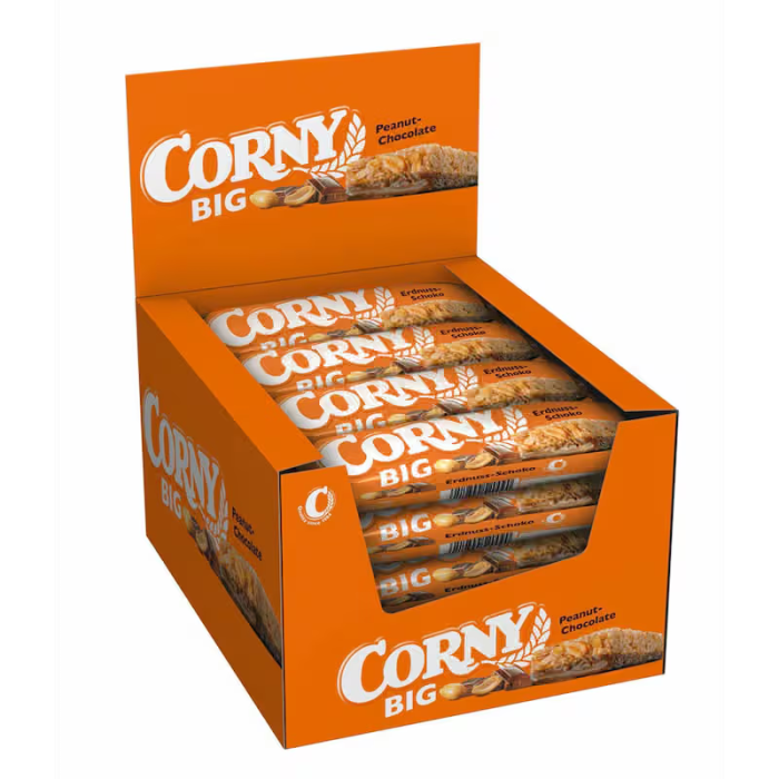 Corny Big Erdnuss-Schoko 24x50g Müsliriegel mit Vollkorn gerösteten Erdnüssen und Schokolade