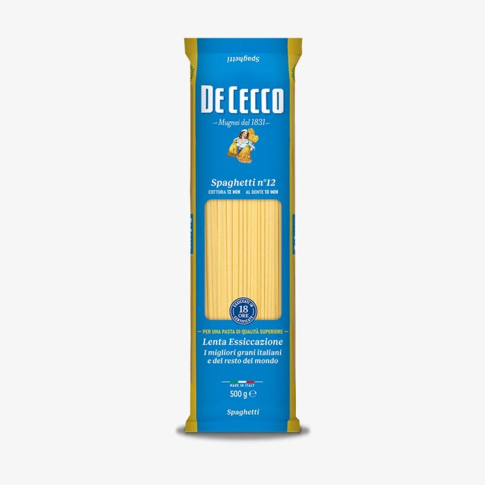 De Cecco Spaghetti Nr. 12 500 g – Premium italienische Spaghetti aus Hartweizengrieß für al dente Pasta Genuss