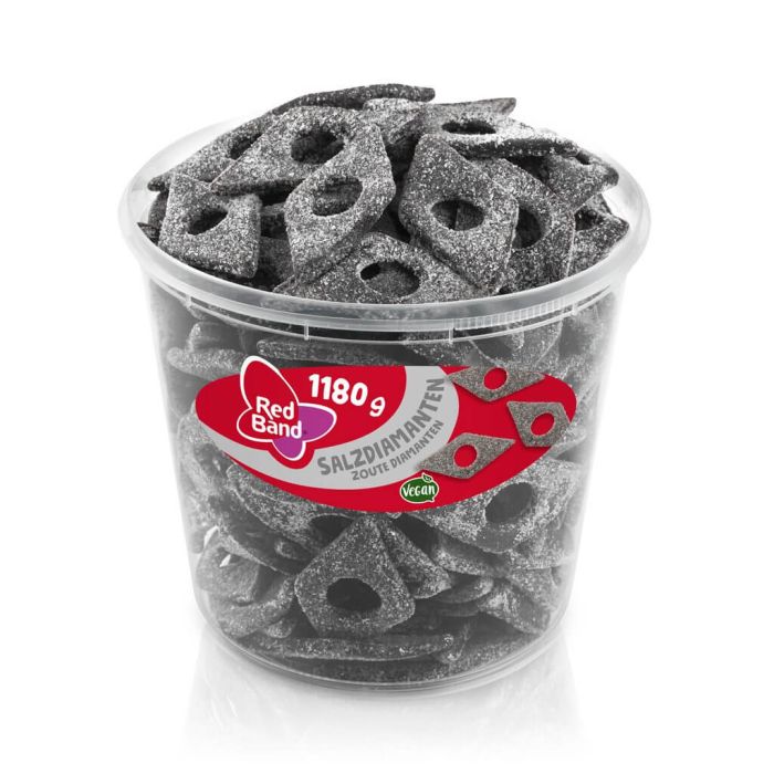 Red Band Salzdiamanten 100 Stück süß-salzige Lakritzdiamanten mit festem Biss