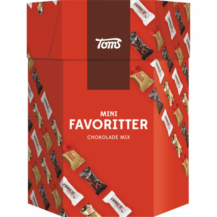 Toms Mini Favoritter 1300g Mischung aus Mini-Schokoladen mit Nougat Nüssen Karamell und Fruchtfüllungen